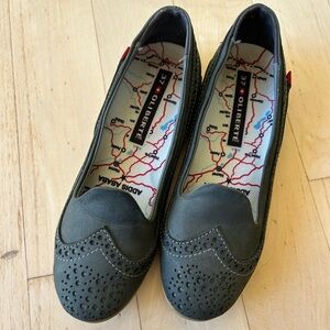 Oliberte Blanca Women’s Wingtip Flats Size EU 37/US 6.5-7 Blue Gray Leather